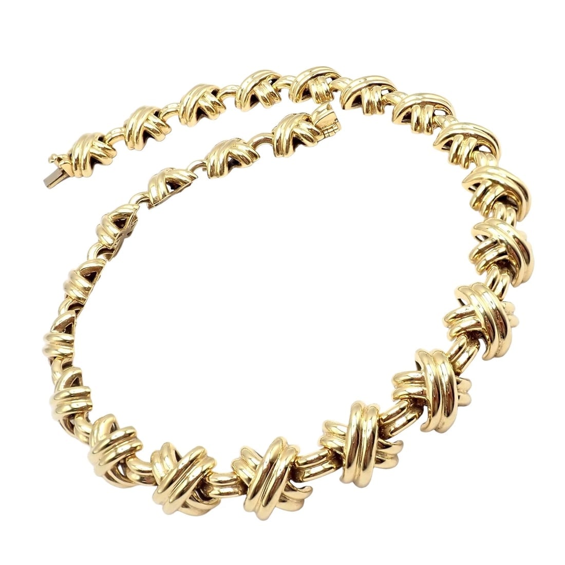 Vintage! Tiffany & Co. 18k Yellow Gold Large X Classic Signature Necklace - 3
