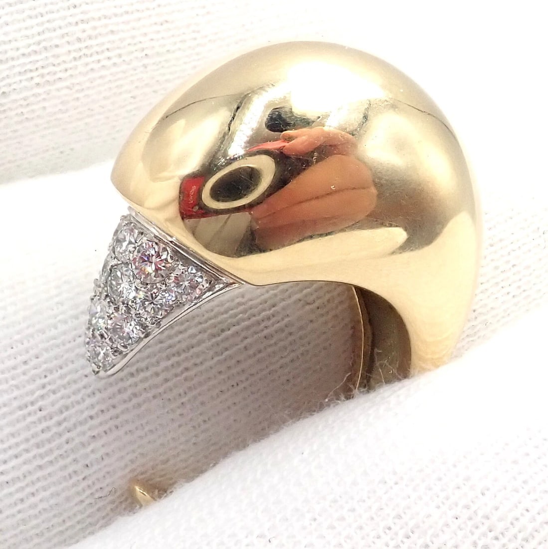 Authentic! Tiffany & Co. Elsa Peretti 18k Yellow Gold Diamond Bird Ring - 3