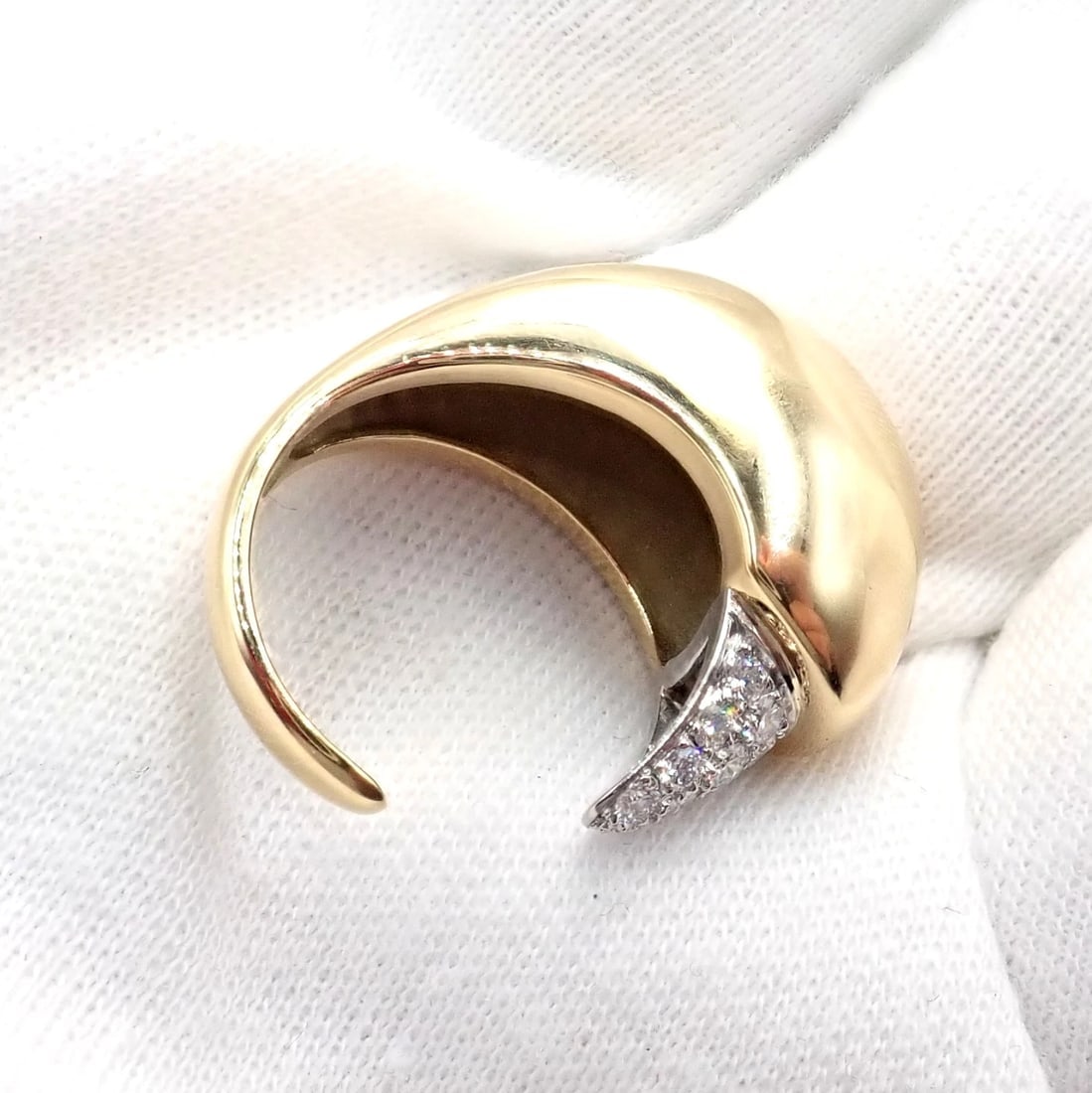Authentic! Tiffany & Co. Elsa Peretti 18k Yellow Gold Diamond Bird Ring - 4