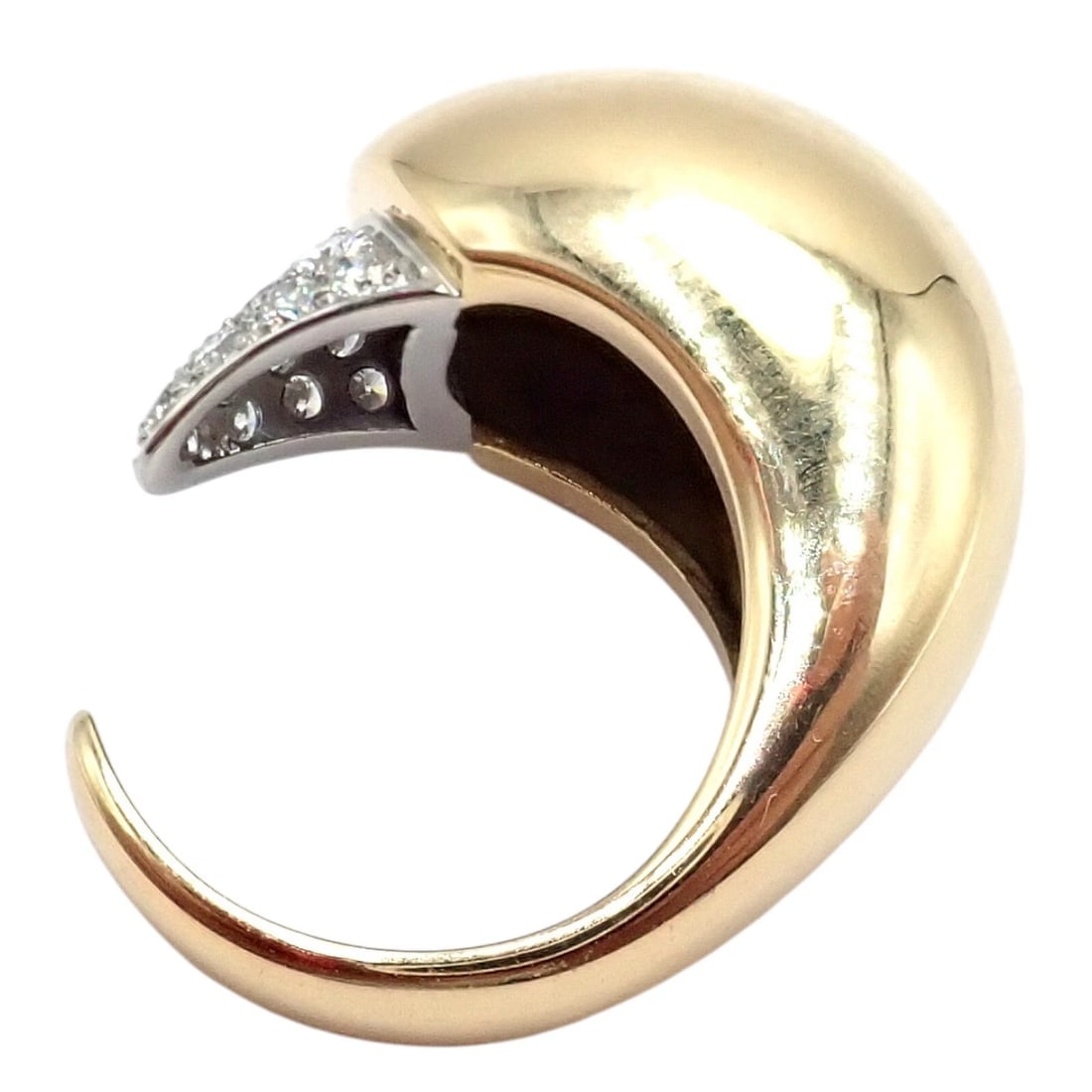 Authentic! Tiffany & Co. Elsa Peretti 18k Yellow Gold Diamond Bird Ring - 6
