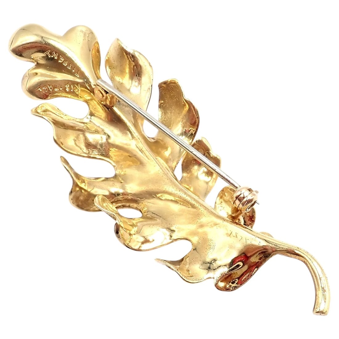 Vintage! Tiffany & Co. 18k Yellow Gold Leaf Pin Brooch - 7