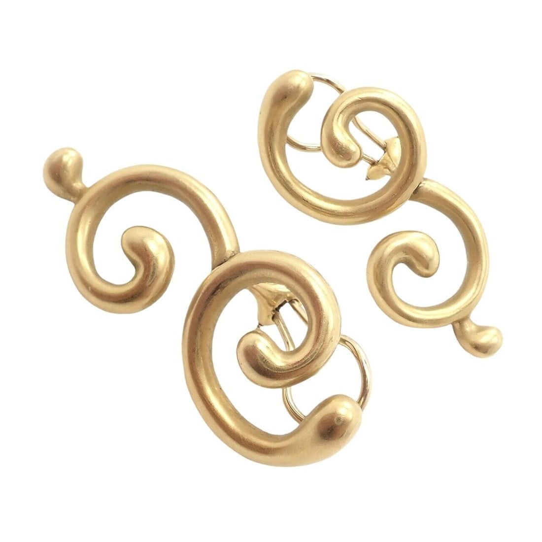 Rare! Authentic Vintage Angela Cummings 18k Yellow Gold Curl Earrings - 3
