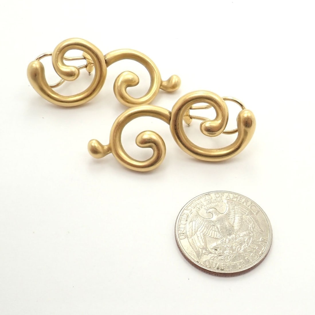 Rare! Authentic Vintage Angela Cummings 18k Yellow Gold Curl Earrings - 4