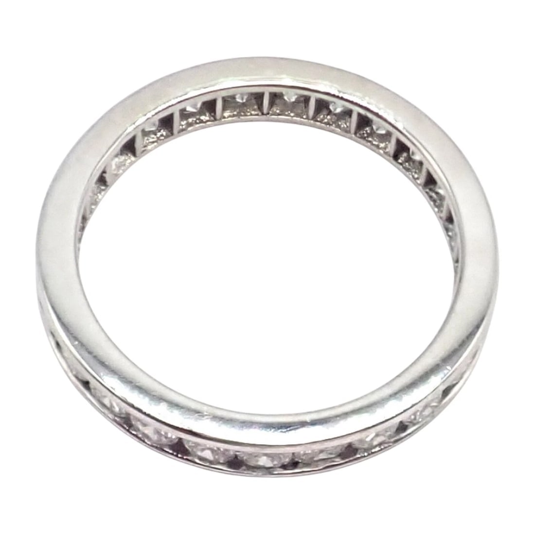 Tiffany & Co Platinum 0.80ct Diamond Full Circle Eternity 3mm Band Ring sz 4.5 - 6