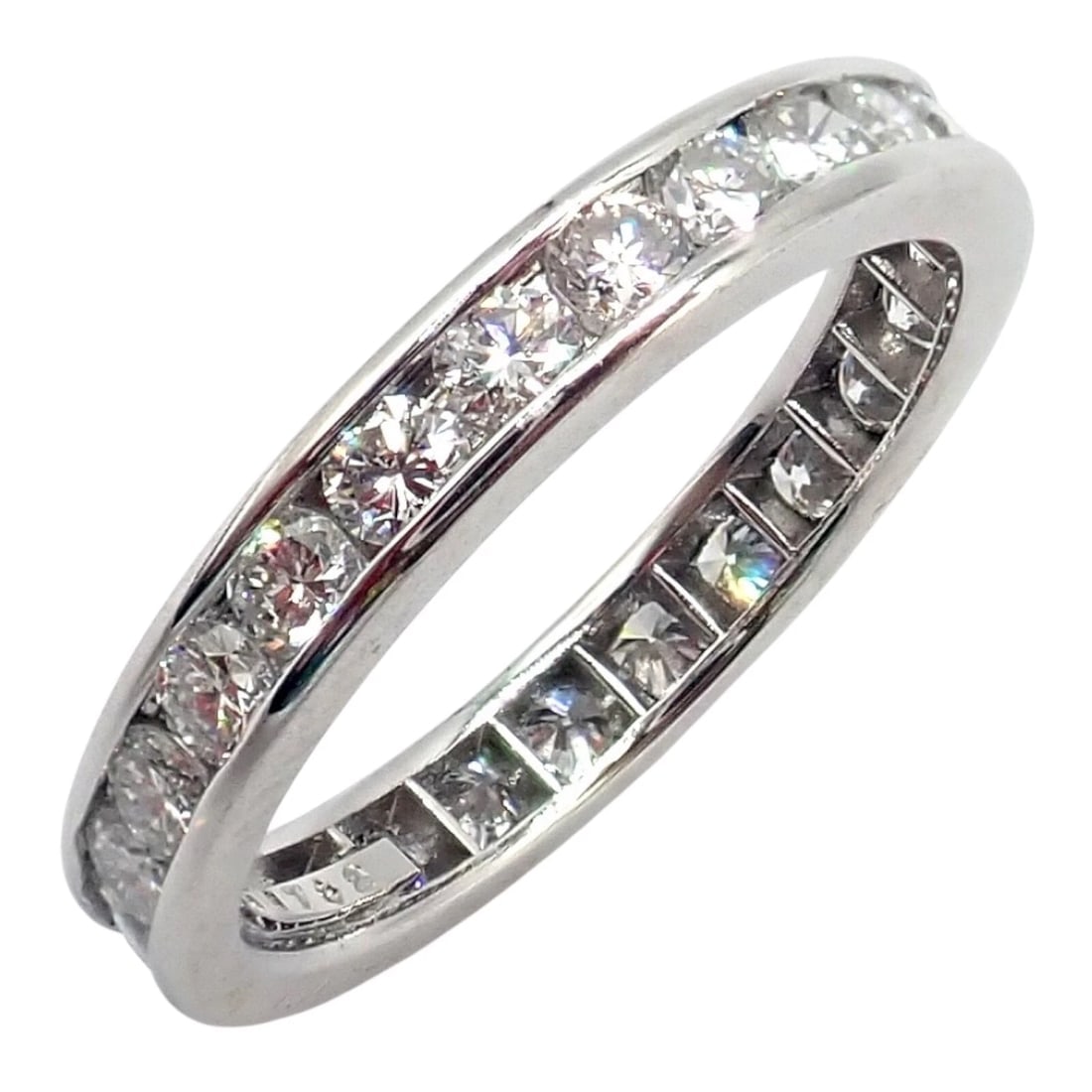 Tiffany & Co Platinum 0.80ct Diamond Full Circle Eternity 3mm Band Ring sz 4.5 - 8