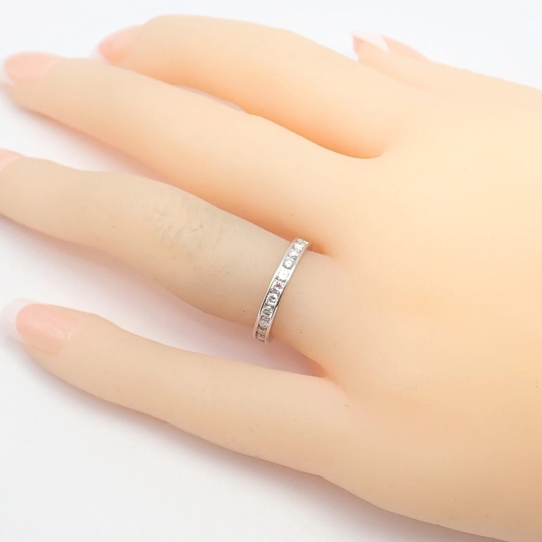 Tiffany & Co Platinum 0.80ct Diamond Full Circle Eternity 3mm Band Ring sz 4.5 - 9