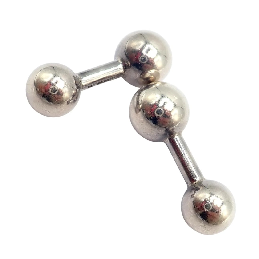 Vintage! Tiffany & Co. Silver Barbell Cufflinks - 4