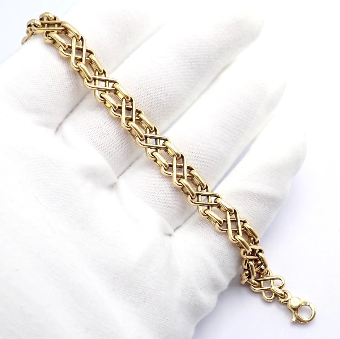 Authentic Vintage! Tiffany & Co 18k Yellow Gold Basket Weave Bracelet - 3