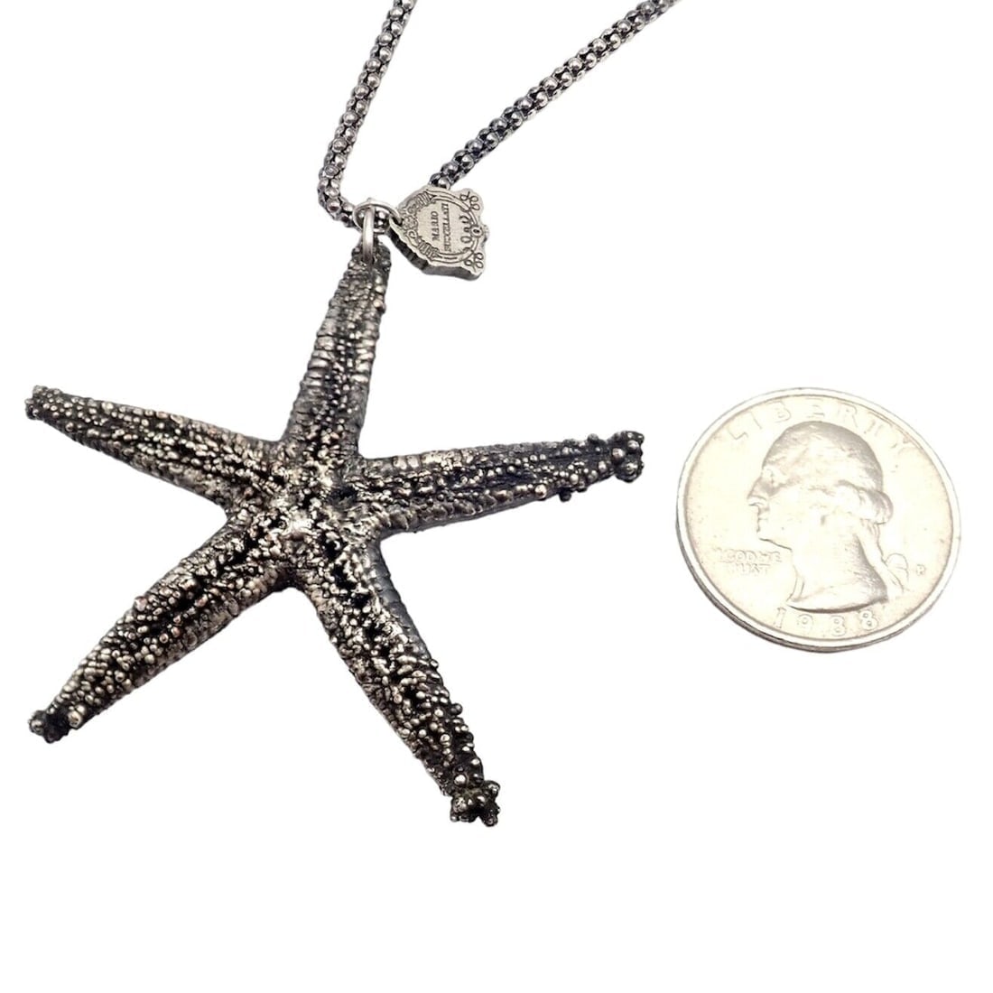 Rare! Vintage Mario Buccellati Silver Large Starfish Statement Necklace - 3