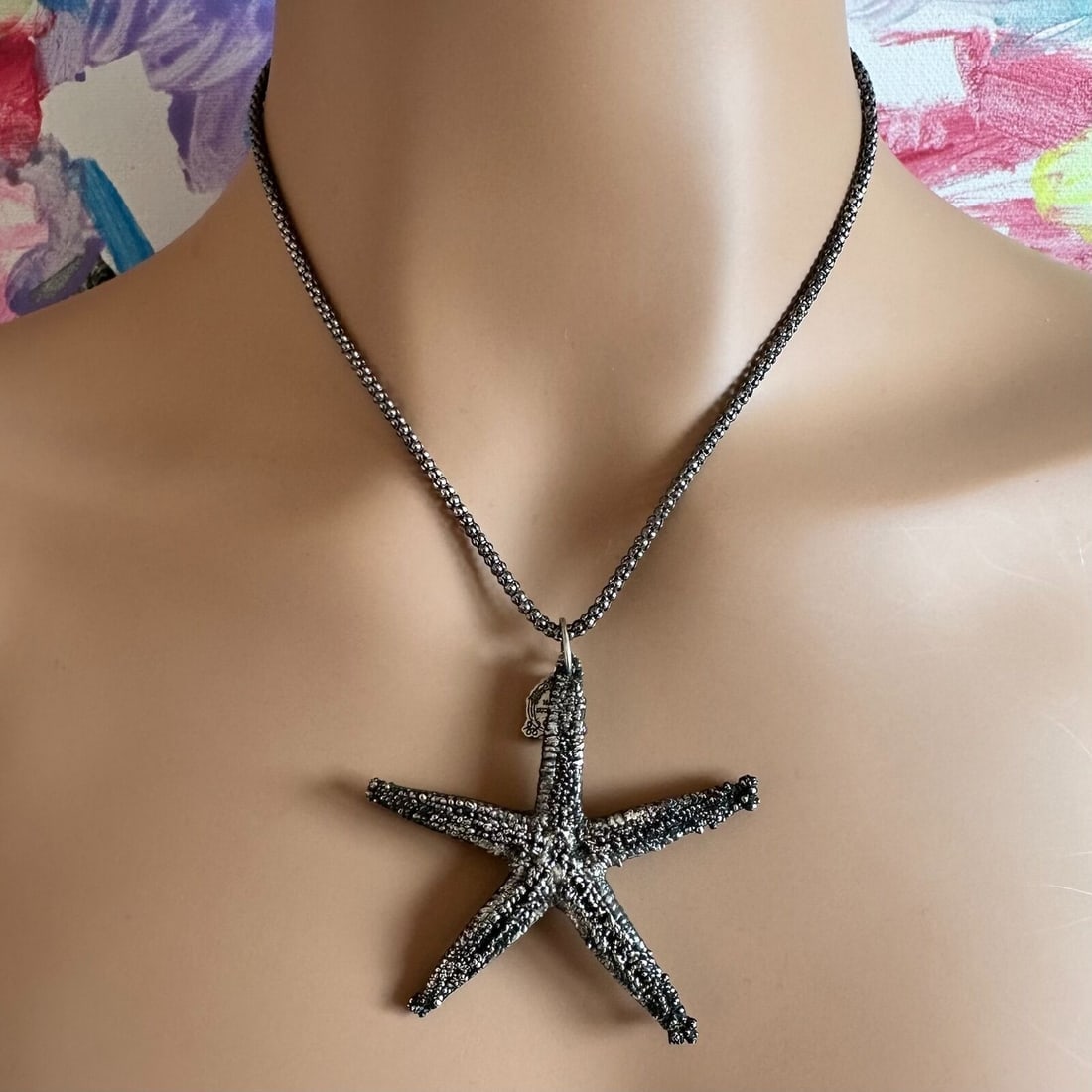 Rare! Vintage Mario Buccellati Silver Large Starfish Statement Necklace - 4