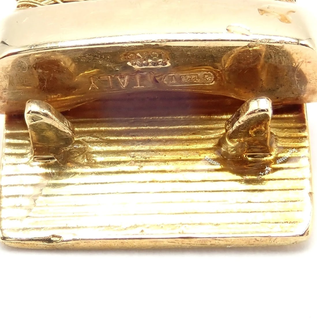 Authentic! Roberto Coin 18k Yellow Gold 9 Row Diamond Silk Weave Bracelet - 3