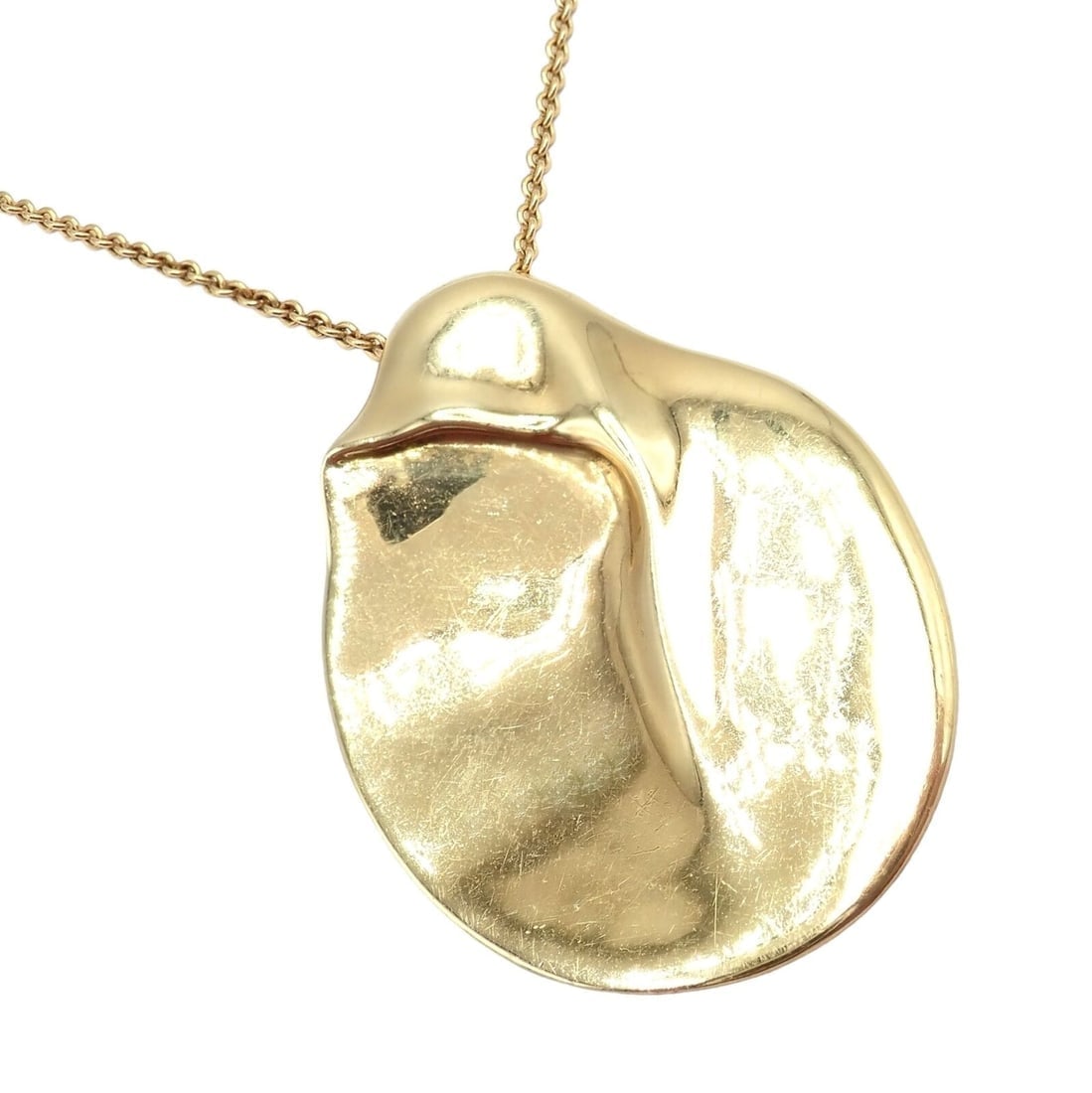 Tiffany & Co Peretti 18k Yellow Gold Madonna Pendant Extra Large Necklace 30" - 5