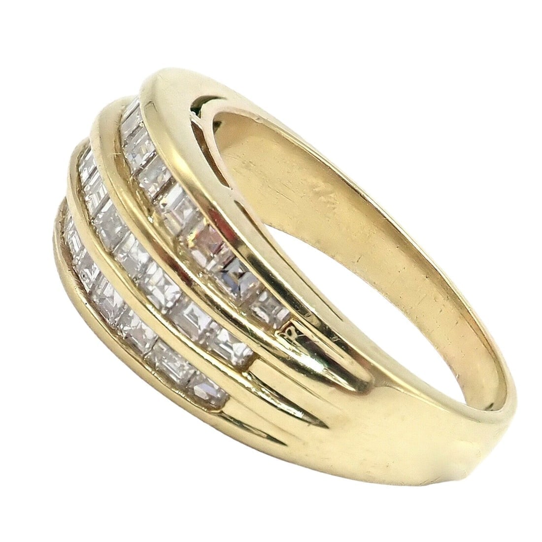 Authentic! Julius Cohen 18k Yellow Gold Diamond 1.30ct Band Ring - 3