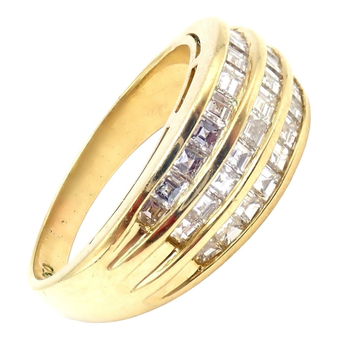 Authentic! Julius Cohen 18k Yellow Gold Diamond 1.30ct Band Ring - 4
