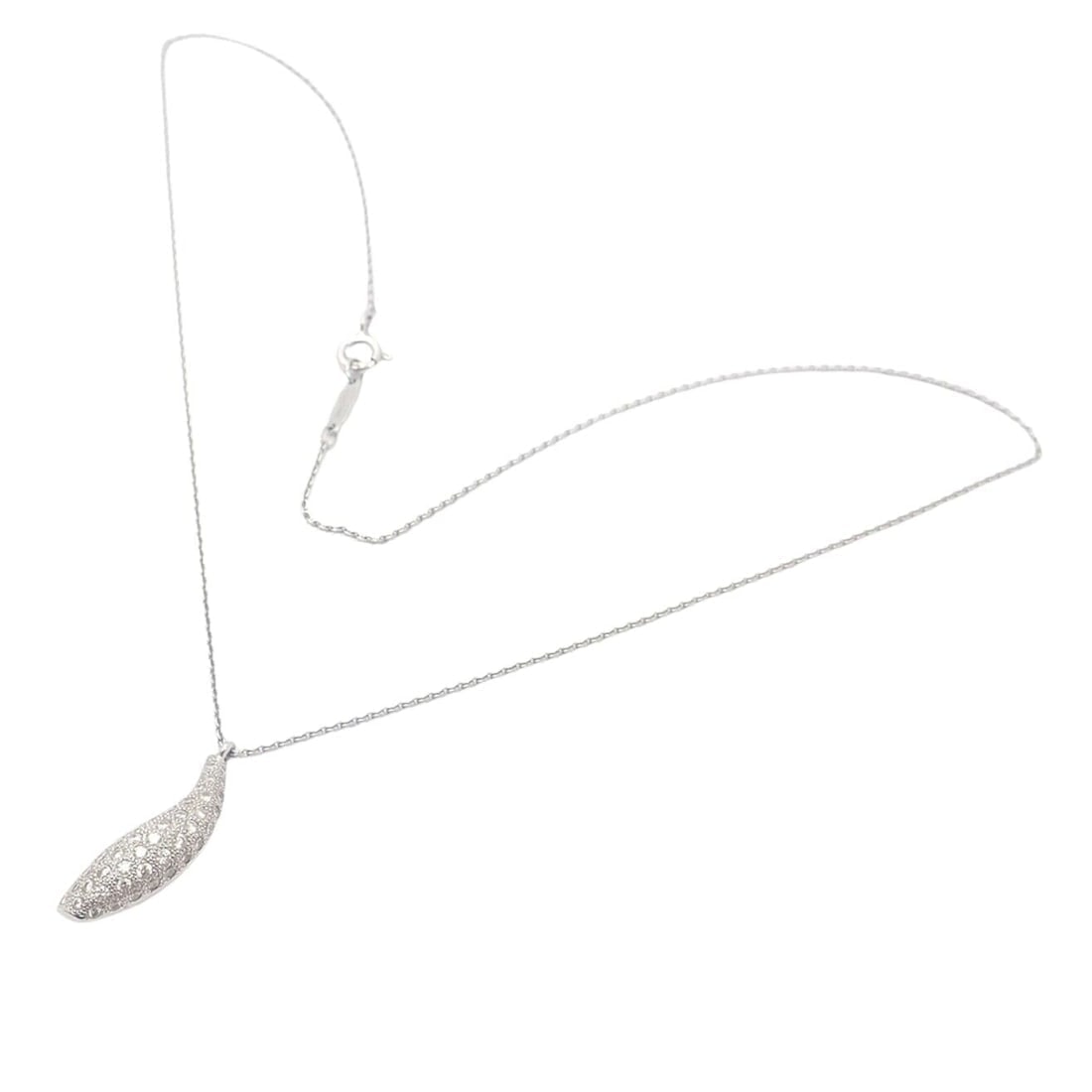 Authentic! Tiffany & Co 18k White Gold Frank Gehry Diamond Fish Necklace - 3