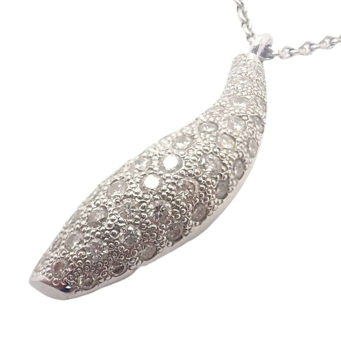 Authentic! Tiffany & Co 18k White Gold Frank Gehry Diamond Fish Necklace - 5