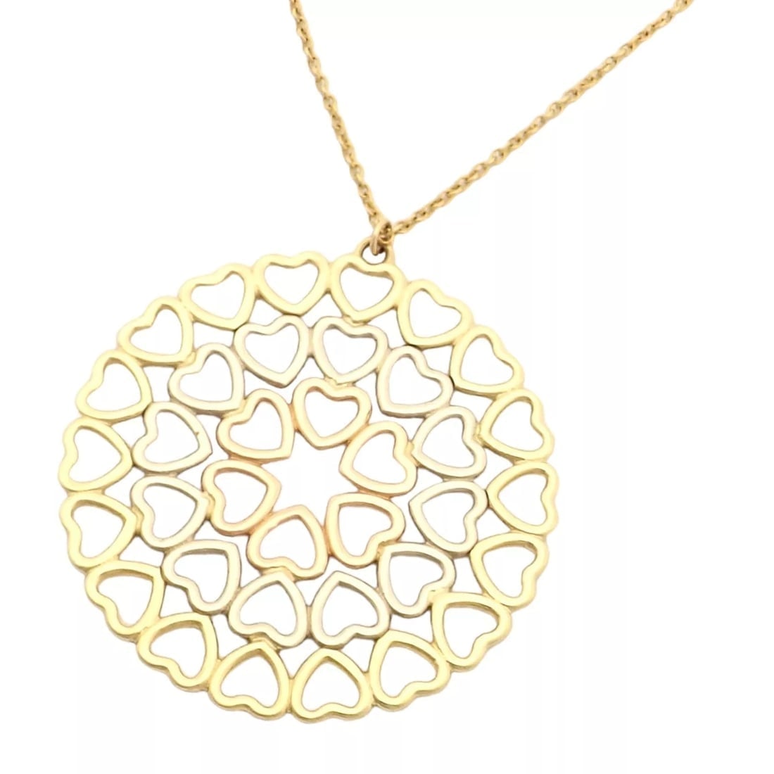Tiffany & Co Picasso 18k Tri-Color Gold Large Crown of Hearts Pendant Necklace - 8