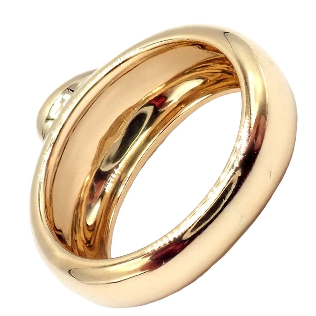 Rare! Authentic Van Cleef & Arpels 18k Yellow Gold Coral Heart Ring sz 4.5 - 3