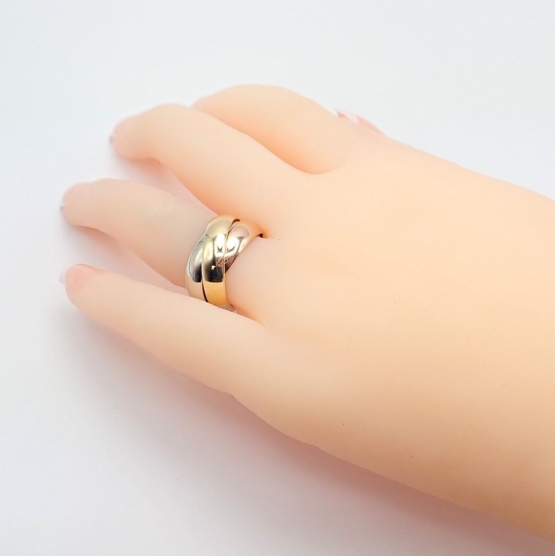 Authentic! Cartier Trinity 18k TriColor Gold Wide Band Ring 1990 - 3