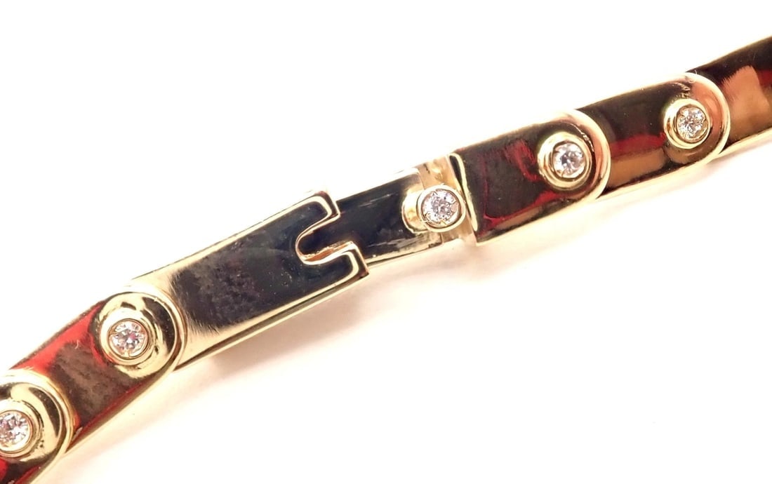 Rare! Authentic Gucci 18k Yellow Gold Diamond Tennis Necklace - 12