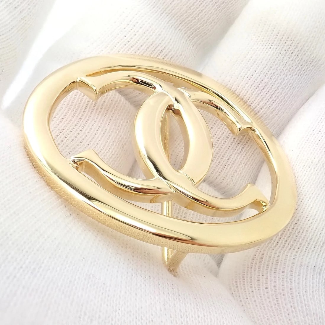 Rare! Cartier 18k Yellow Gold Signature Classic Large Double C Belt Buckle - 2
