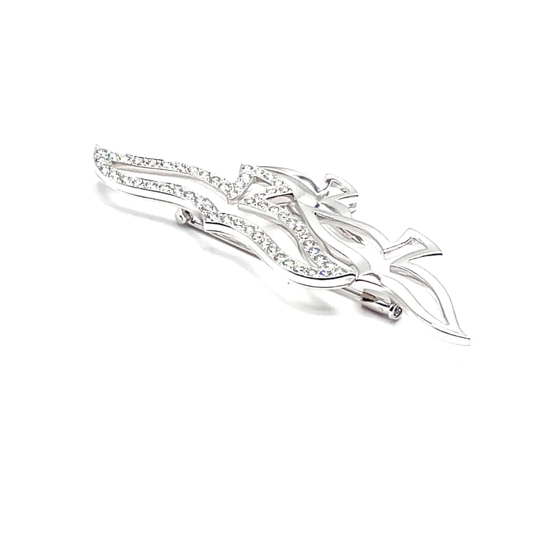 Rare! Authentic Cartier Bird 18k White Gold Diamond Pendant Pin Brooch - 2