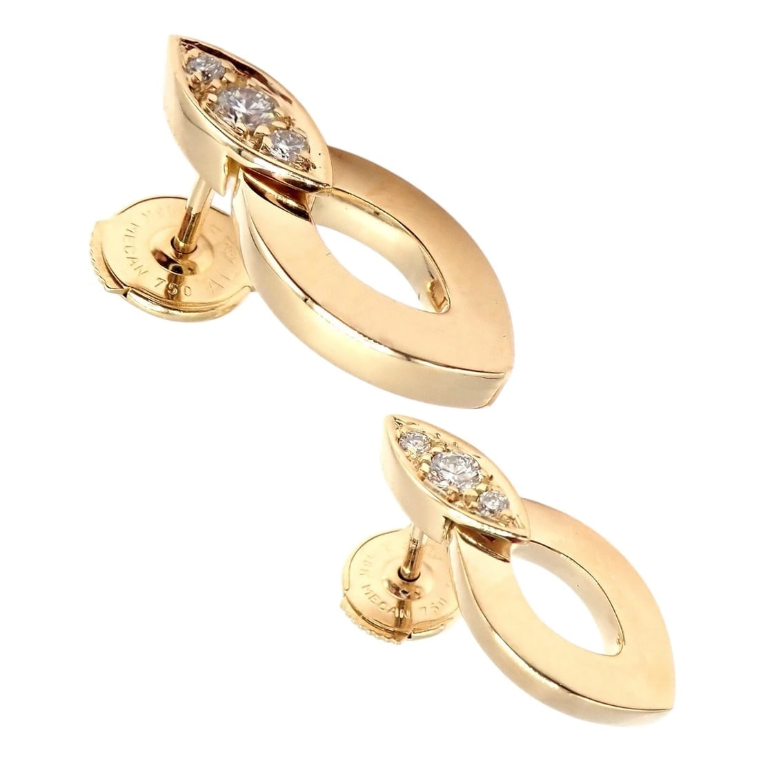 Authentic! Cartier 18K Yellow Gold Diamond Diadea Link Bracelet Earrings Set - 3