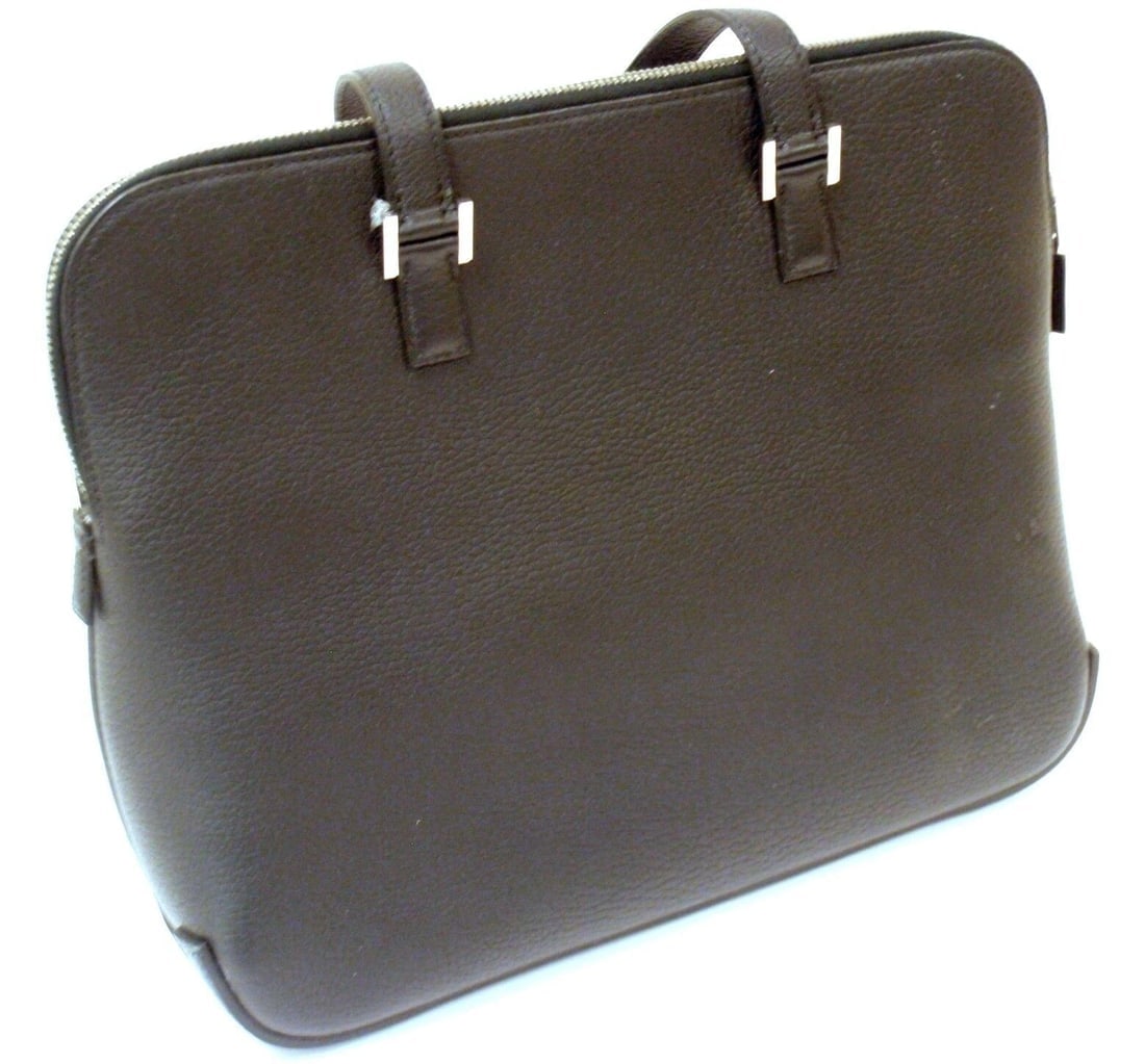 EXCELLENT CONDITION HERMES BLACK CHEVRE LEATHER ESCAPADE HANDBAG - 2