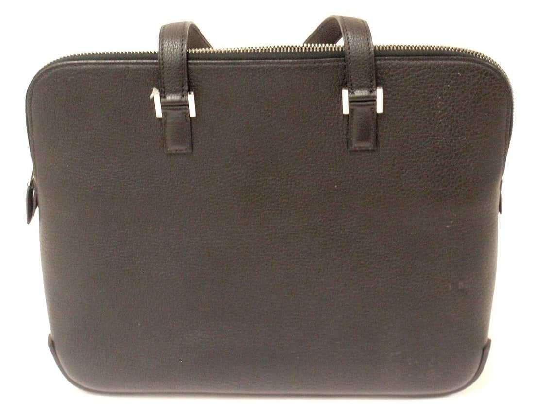 EXCELLENT CONDITION HERMES BLACK CHEVRE LEATHER ESCAPADE HANDBAG - 3