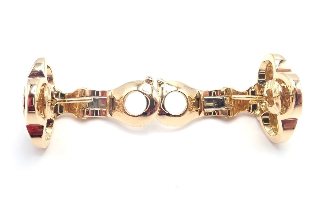 Authentic! Van Cleef & Arpels 18k Yellow Gold Diamond Pure Alhambra Earrings - 4