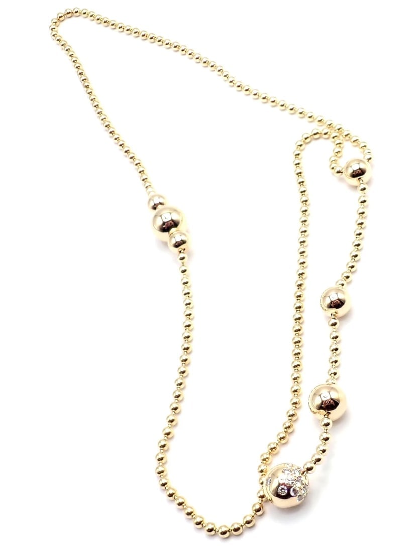 Authentic! Cartier Draperie de Decollate 18k Yellow Gold Diamond Necklace - 3