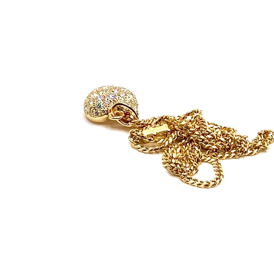 Authentic! Cartier 18k Yellow Gold 2ct Diamond Pavé Large Heart Pendant Necklace - 2