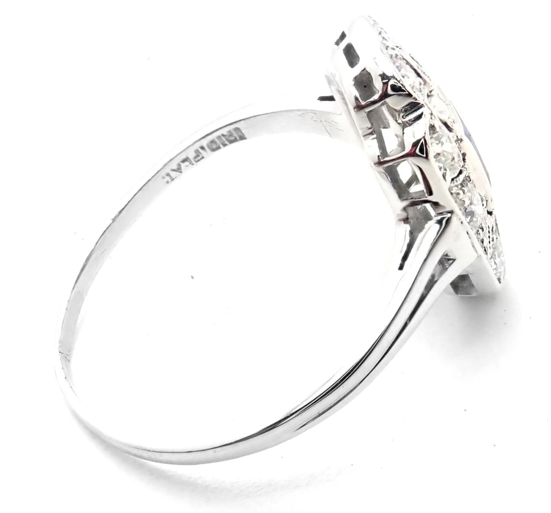 Vintage! Authentic Tiffany & Co Irid Platinum Diamond Sapphire Cocktail Ring - 3