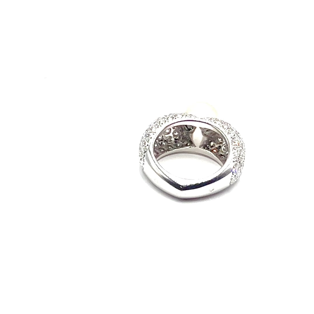 Authentic! Cartier Juliette 18k White Gold Cultured Pearl Diamond Band Ring - 2
