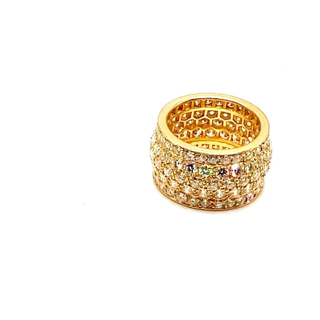 Authentic! Cartier Nigeria 18k Yellow Gold Diamond Wide Band Ring Size 53 - 2