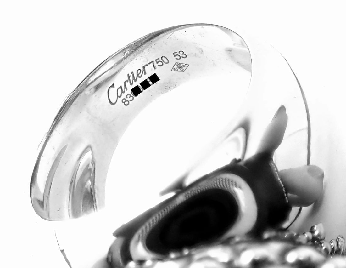 Authentic! Cartier Perruque Paris Nouvelle Vague 18k Gold Diamond Ring Paper - 7