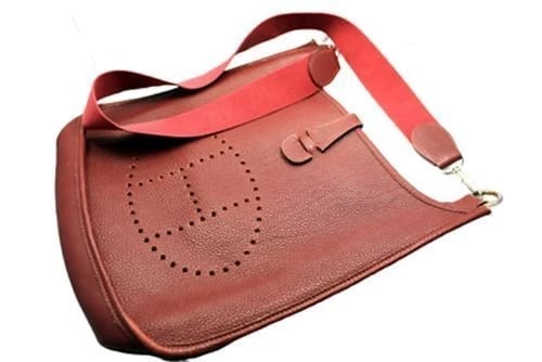 Authentic! Hermes Evelyne Brick Red Clemence Leather PM Handbag Purse - 3