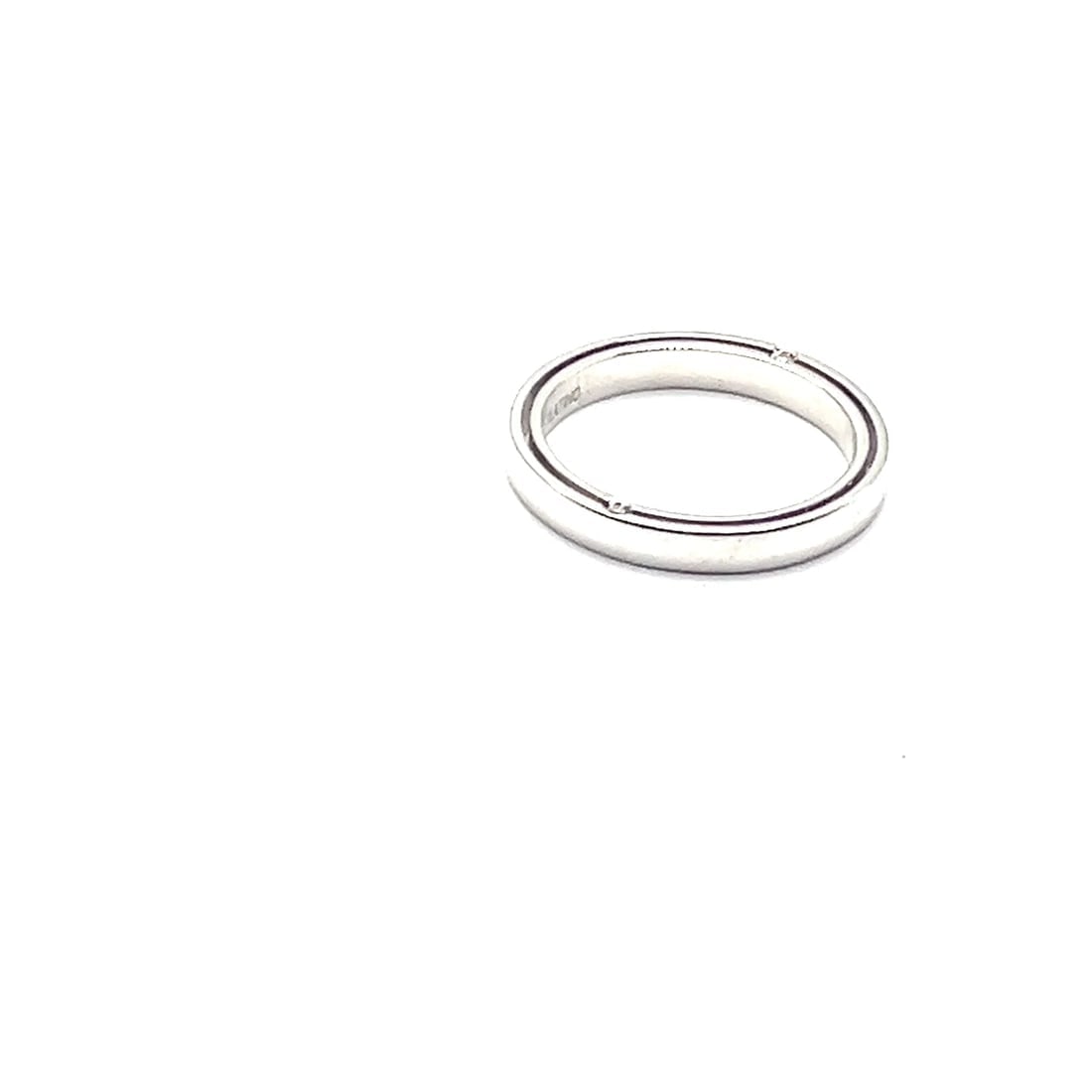 Rare! Authentic Damiani Brad Pitt Platinum 4 Diamond 3mm Band Ring Sz 8.25 - 2