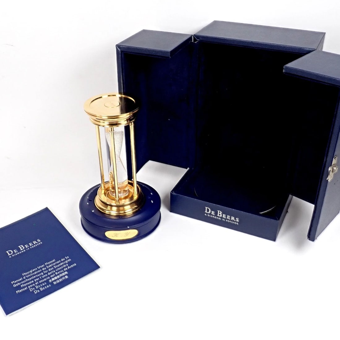Authentic! De Beers Limited Edition Millennium 2000 Diamond Brass Hourglass - 4