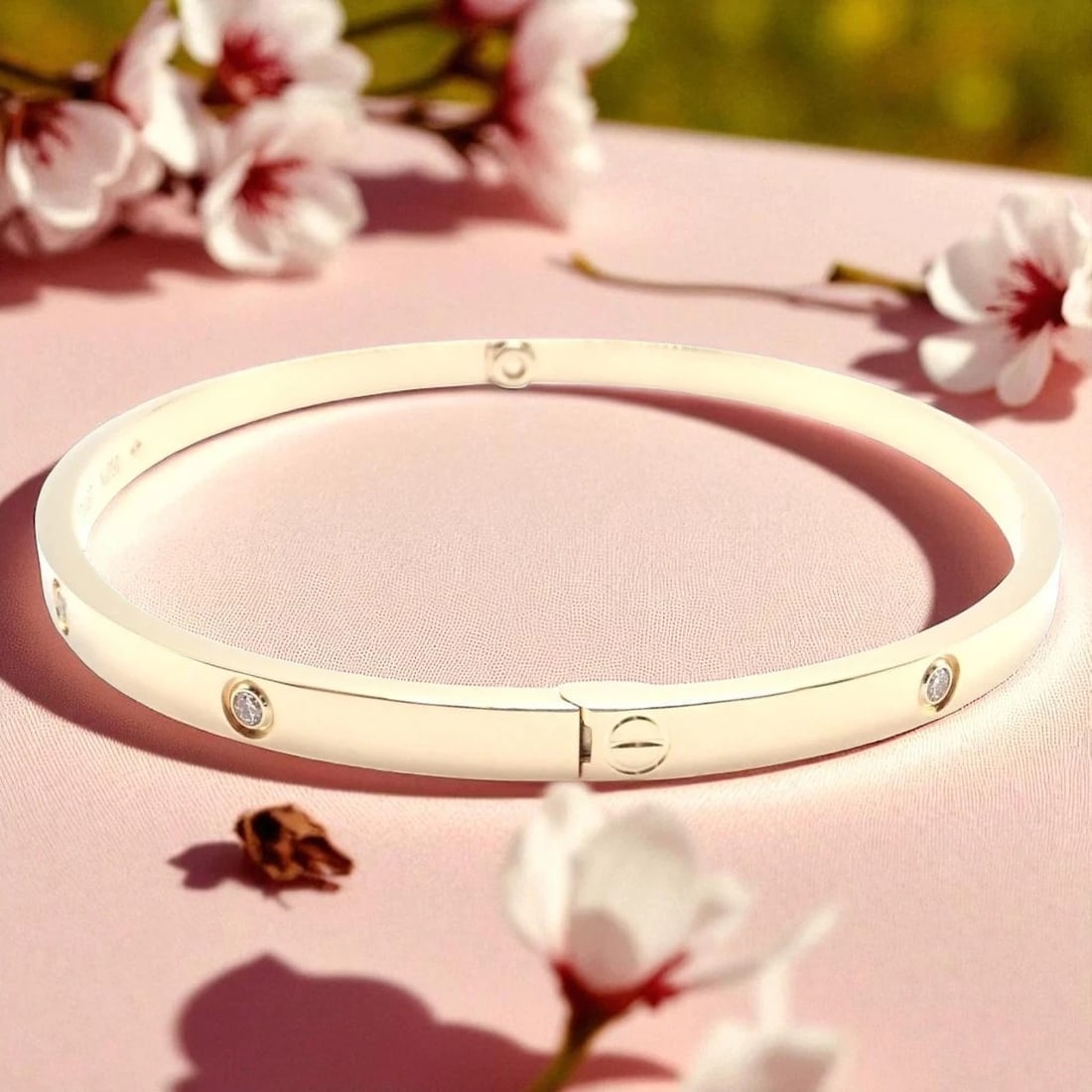 Cartier Love 18k Yellow Gold 10 Diamond Small Model Bangle Bracelet Sz 19 Cert. - 2
