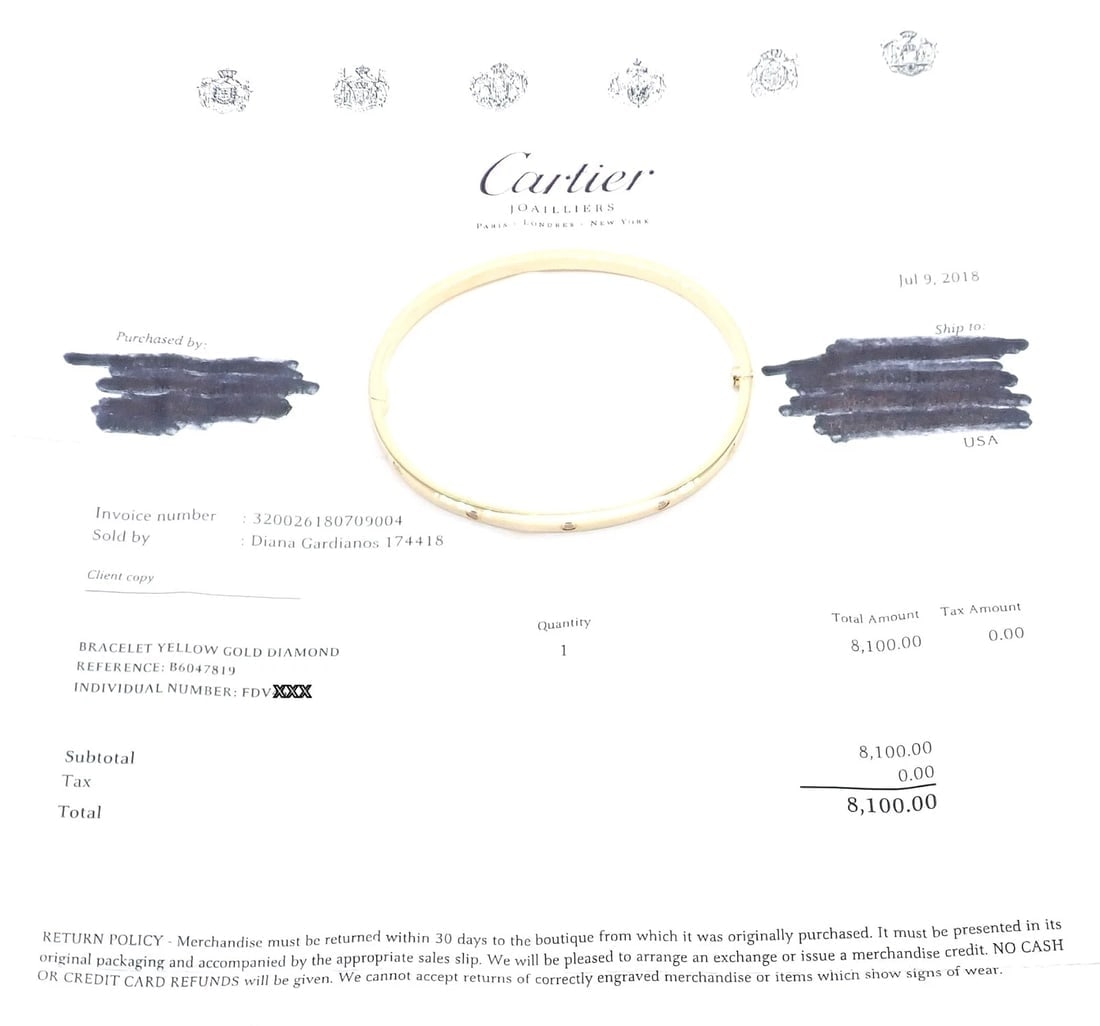Cartier Love 18k Yellow Gold 10 Diamond Small Model Bangle Bracelet Sz 19 Cert. - 7