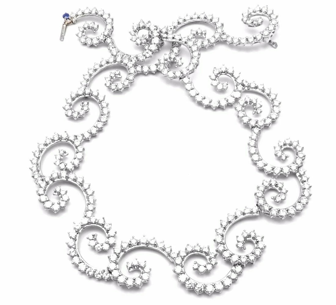 Rare! Authentic Angela Cummings Platinum 34ct Diamond Necklace 1995 - 6