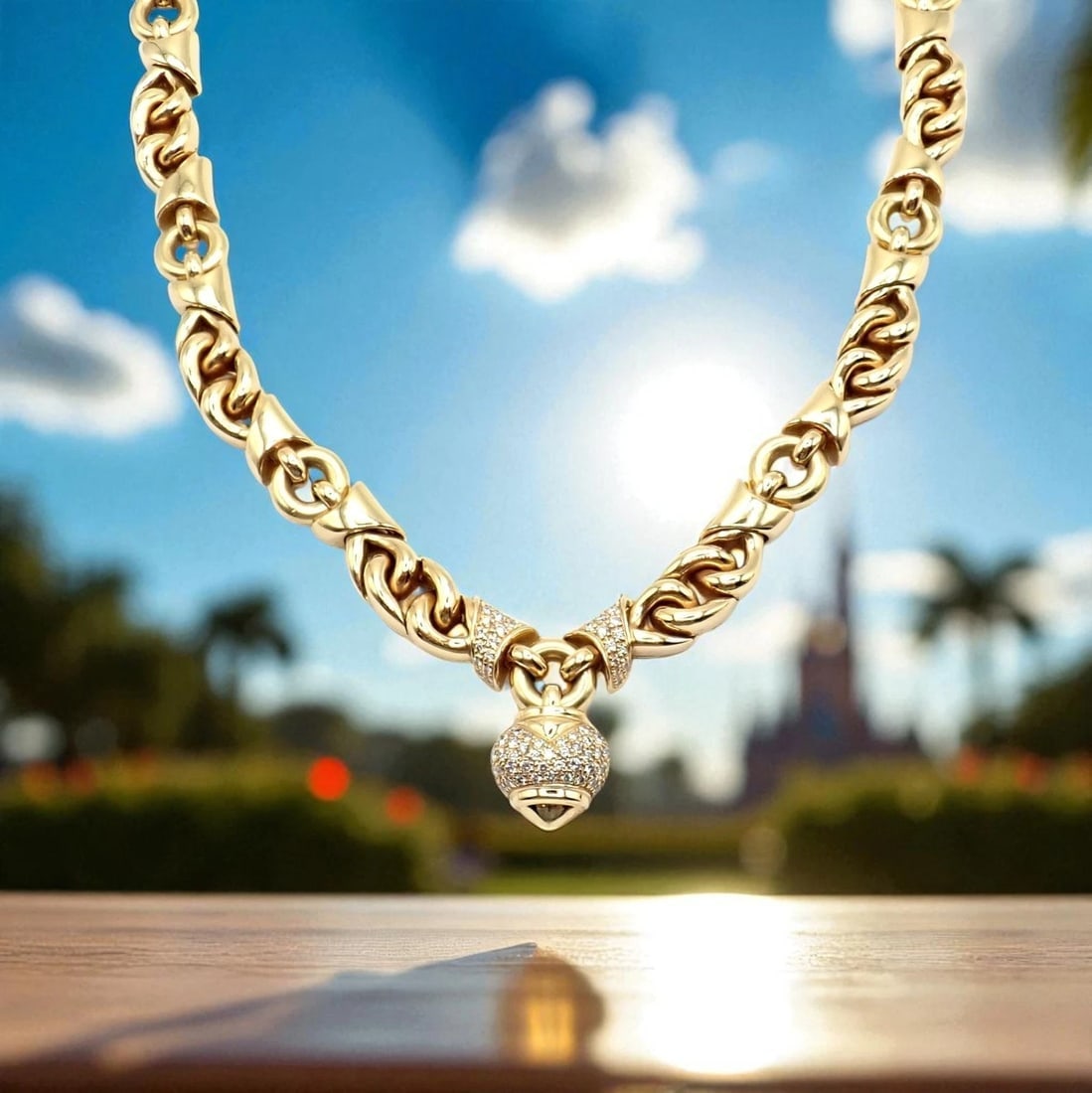 Rare! Bvlgari Bulgari 18k Yellow Gold Diamond Doppio Cuore Heart Necklace - 2