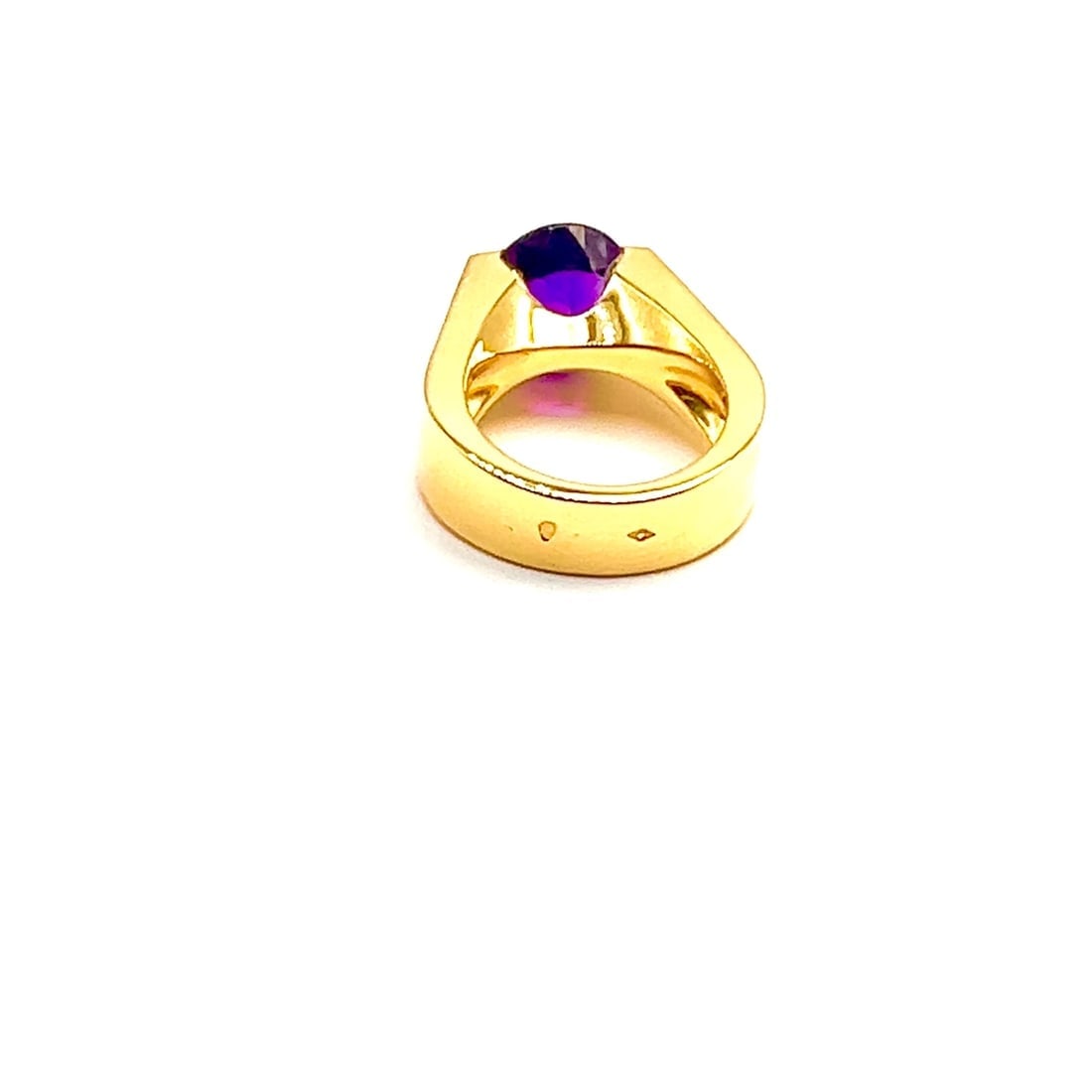 Authentic! Cartier Tankissi 18k Yellow Gold Diamond Large Amethyst Ring Paper - 2