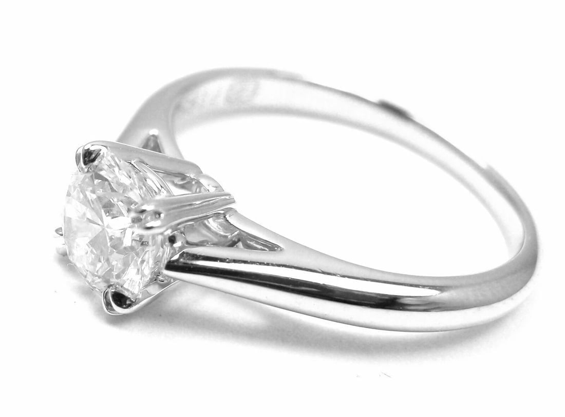 Authentic! Harry Winston Platinum .56ct VVS1/F Diamond Solitaire Engagement Ring - 7