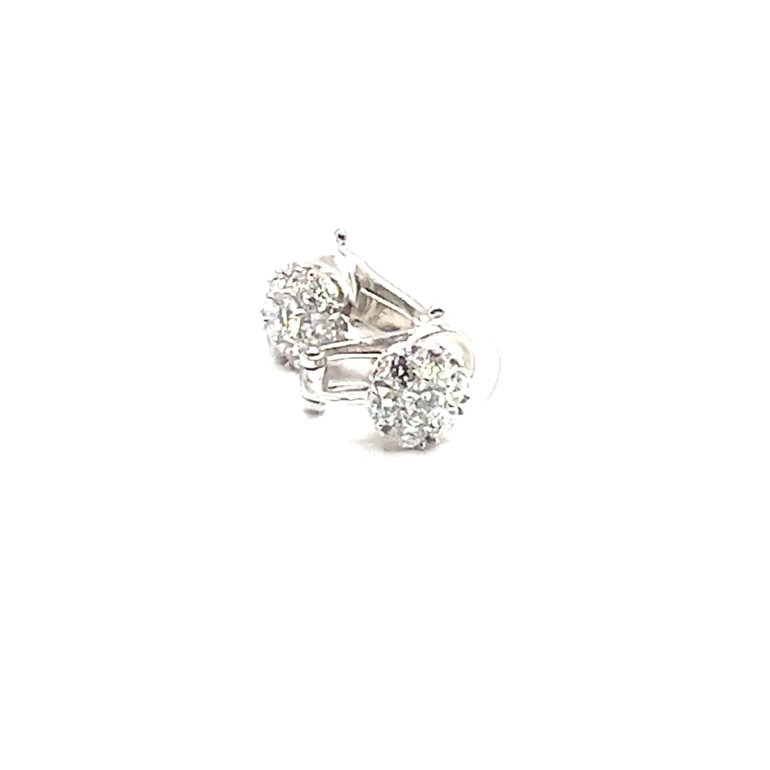 Authentic! Van Cleef & Arpels Platinum Diamond Fleurette Flower Earrings - 2