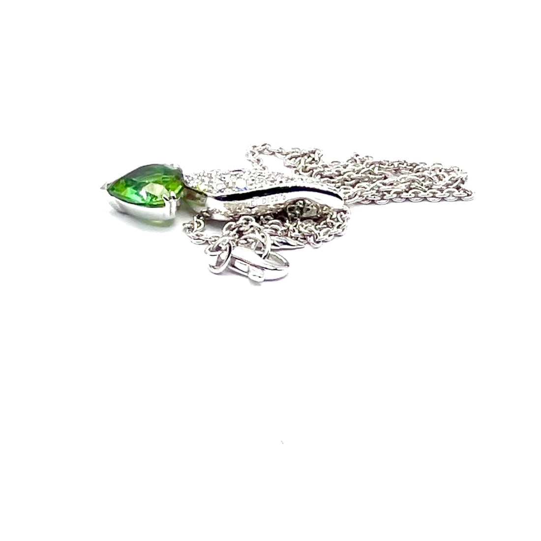 Rare! Authentic Piaget 18k White Gold Diamond Peridot Heart Pendant Necklace - 2
