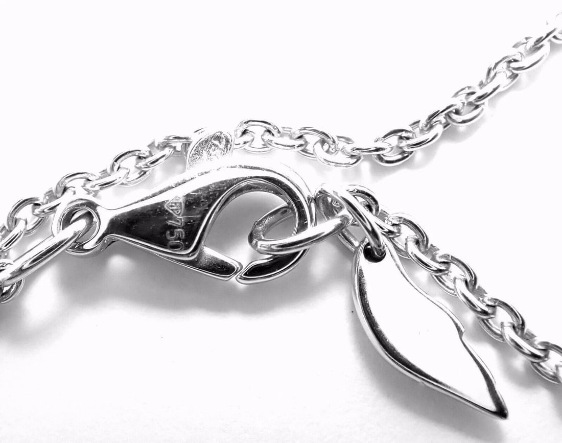 Rare! Authentic Piaget 18k White Gold Diamond Peridot Heart Pendant Necklace - 7