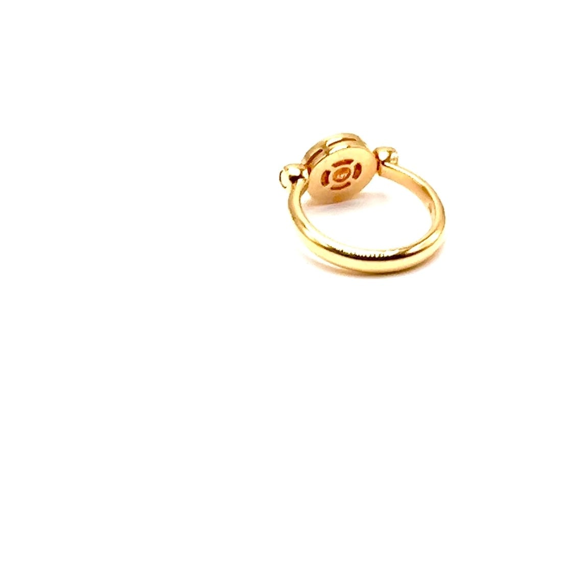 Authentic! BULGARI BVLGARI 18k Rose Gold Diamond Flip Ring Size 5.75 - 2