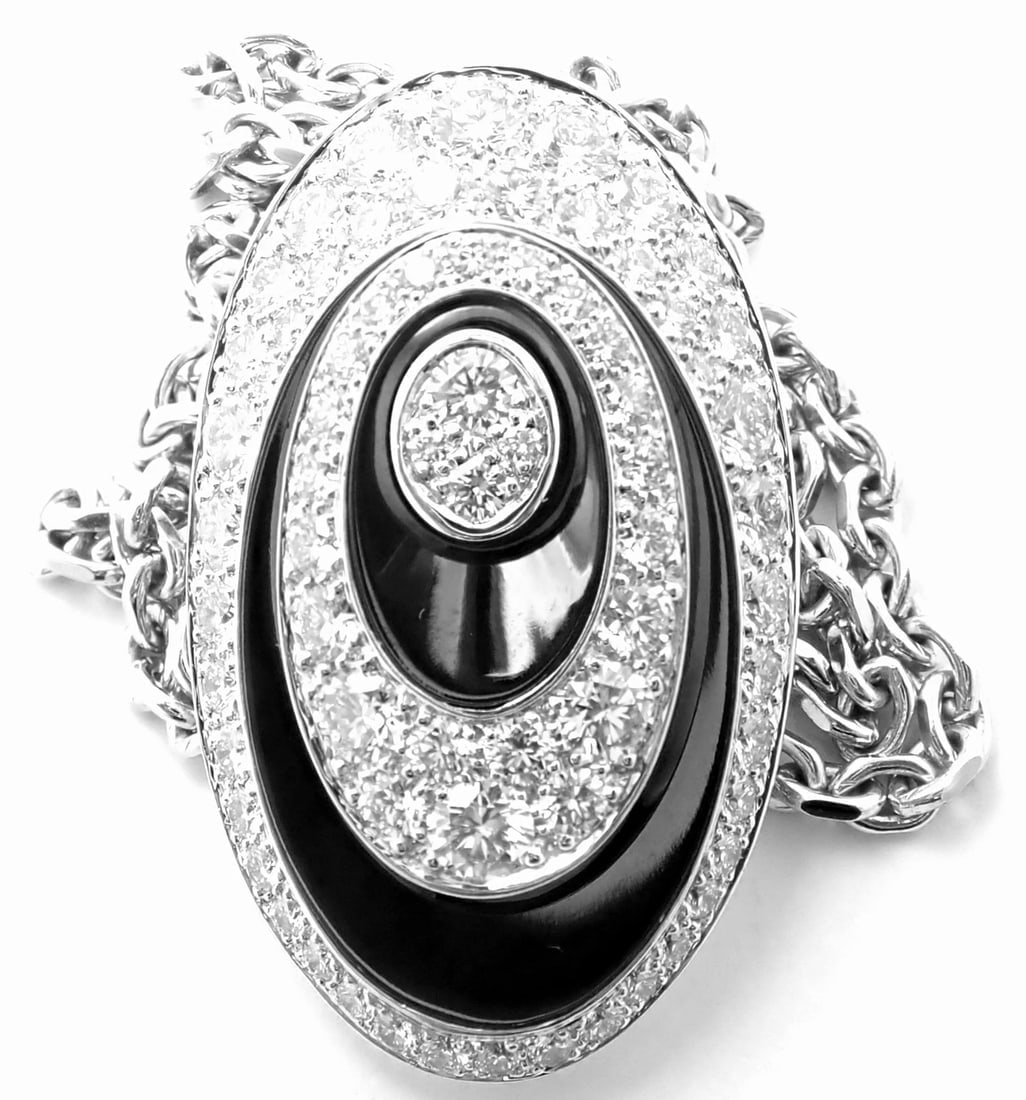 Rare! Authentic Cartier Hypnose 18k White Gold Diamond Silk Cord Chain Necklace - 2